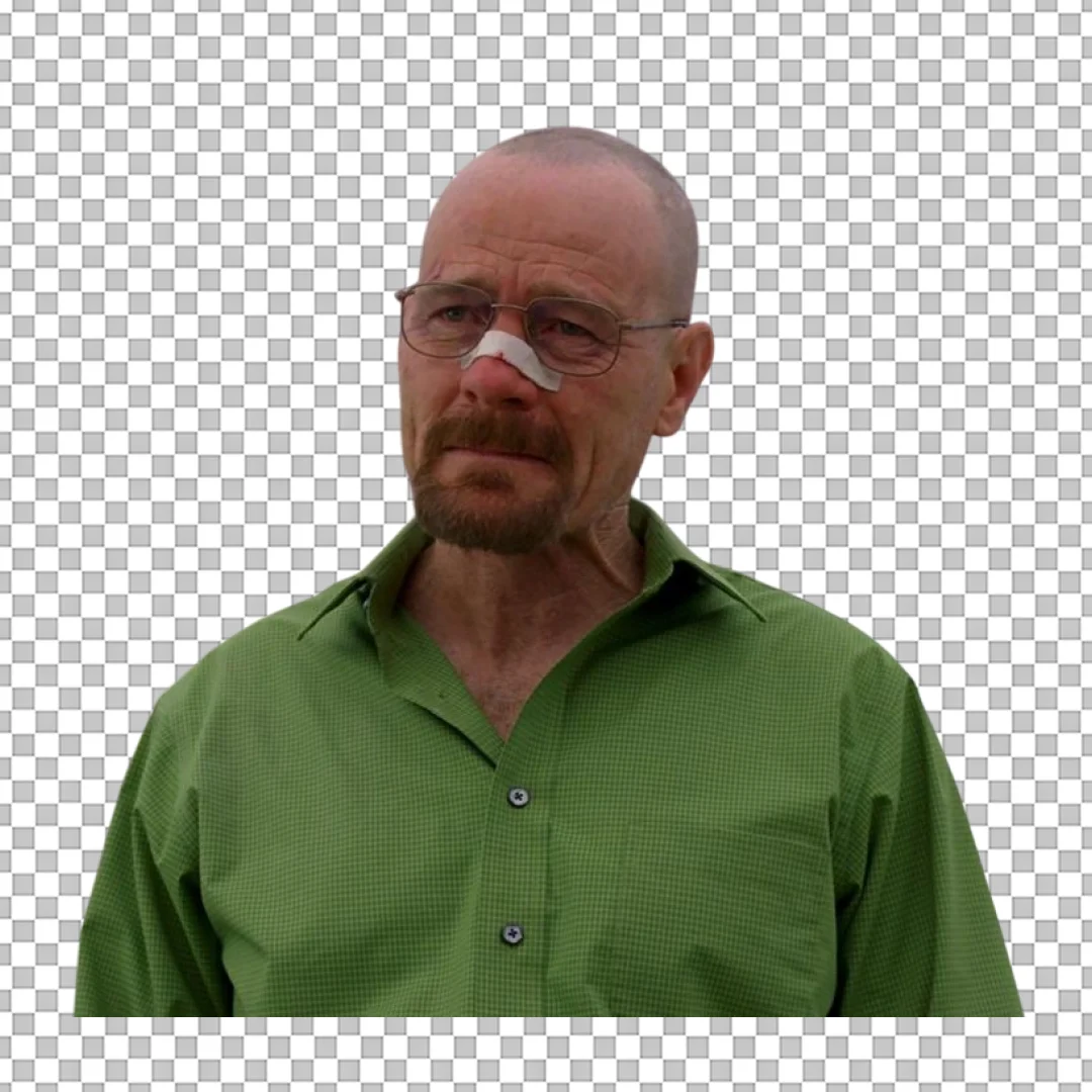 Walter White With Bandaged Nose Character Clipart PNG