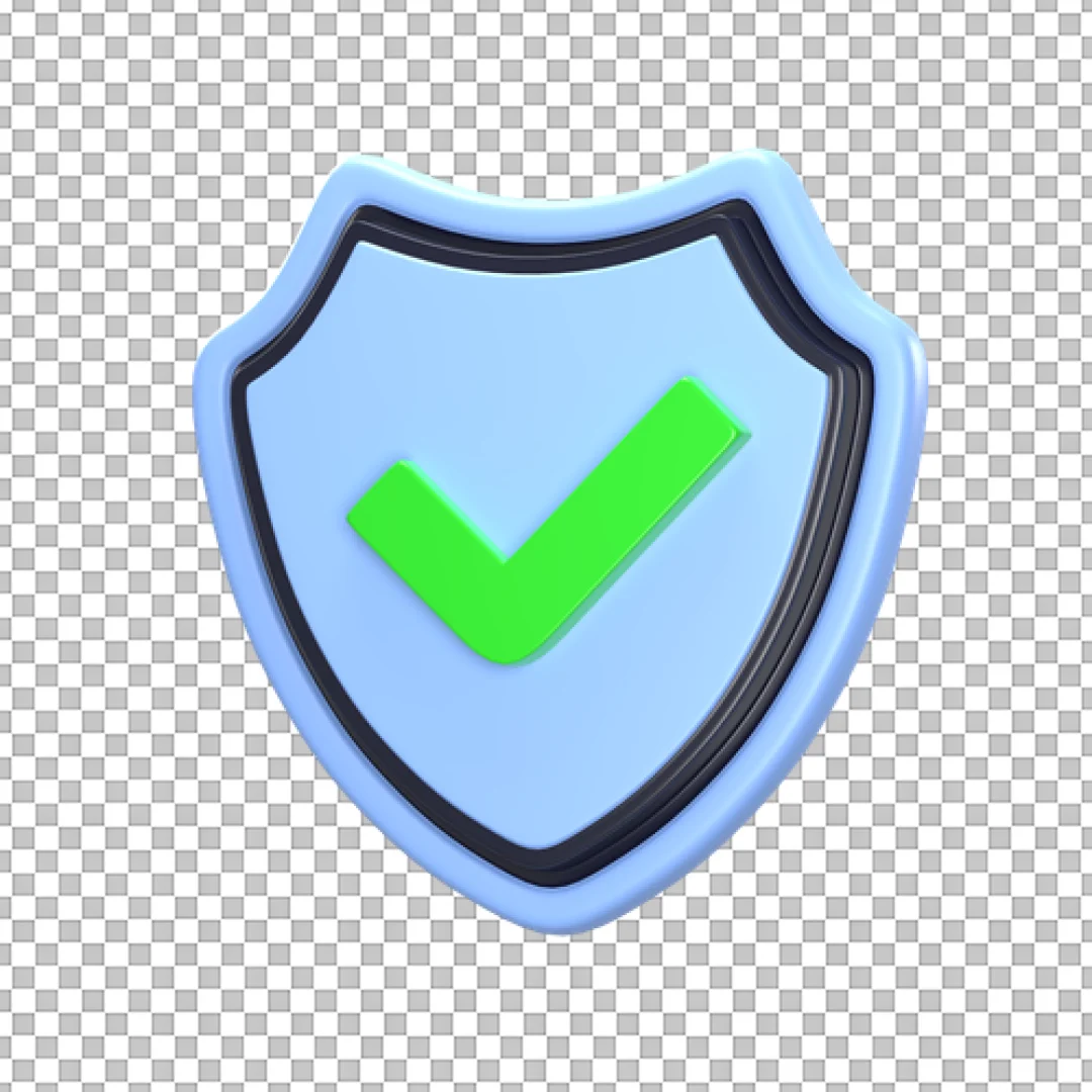 Blue Shield Green Checkmark Icon PNG