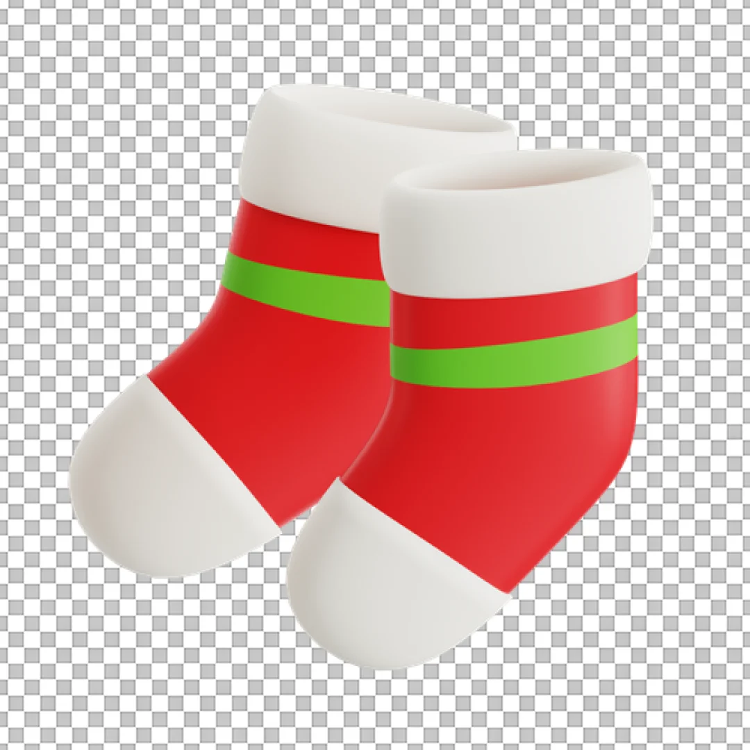 Red and White Christmas Socks PNG