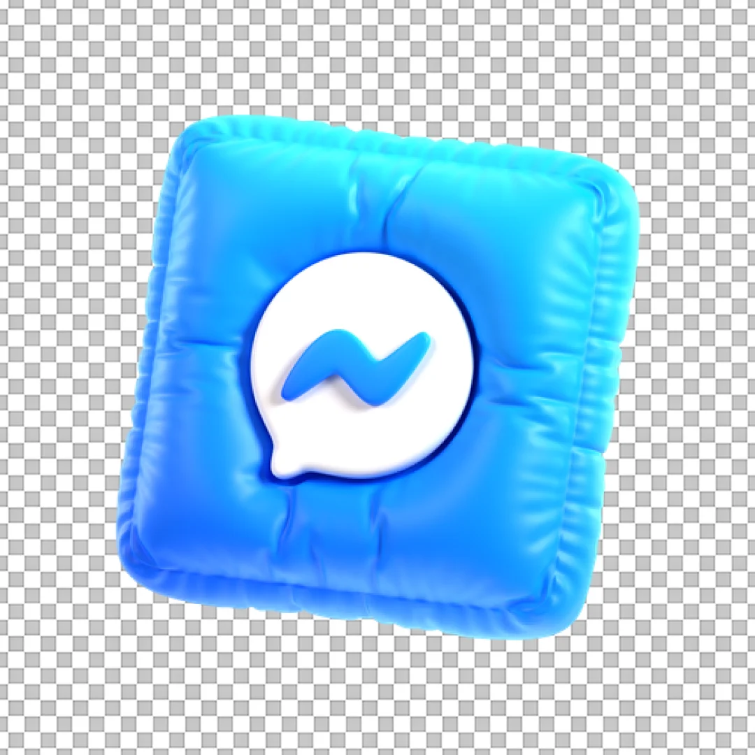 Blue Puffy Messenger Pillow Icon PNG