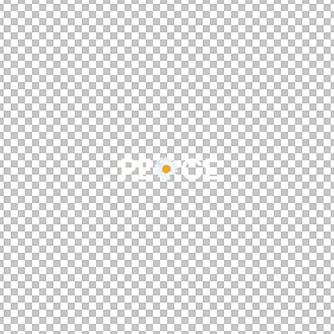 Peace Text With Daisy Flower Typography PNG