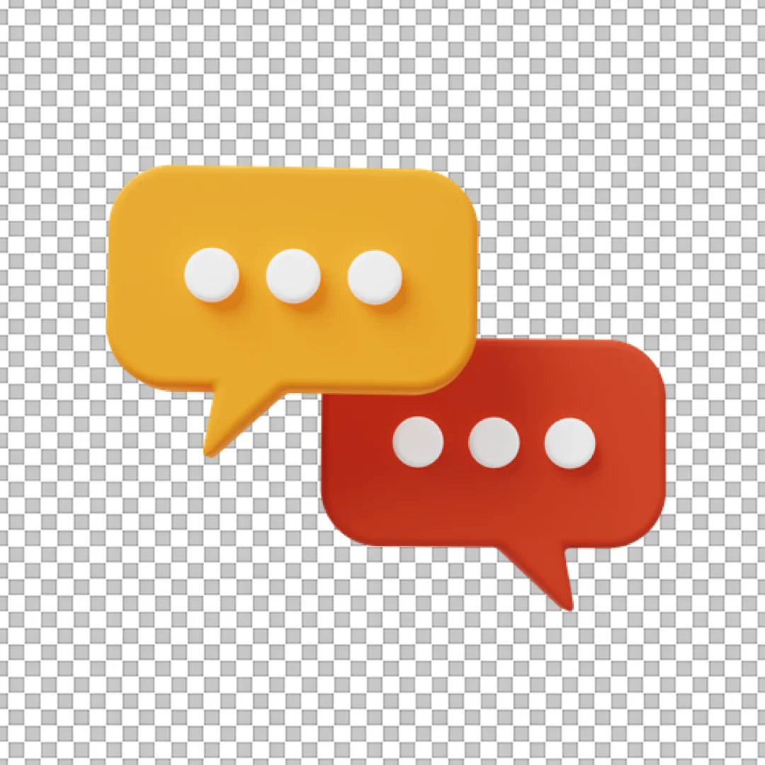 Yellow Red Chat Bubbles Pair PNG