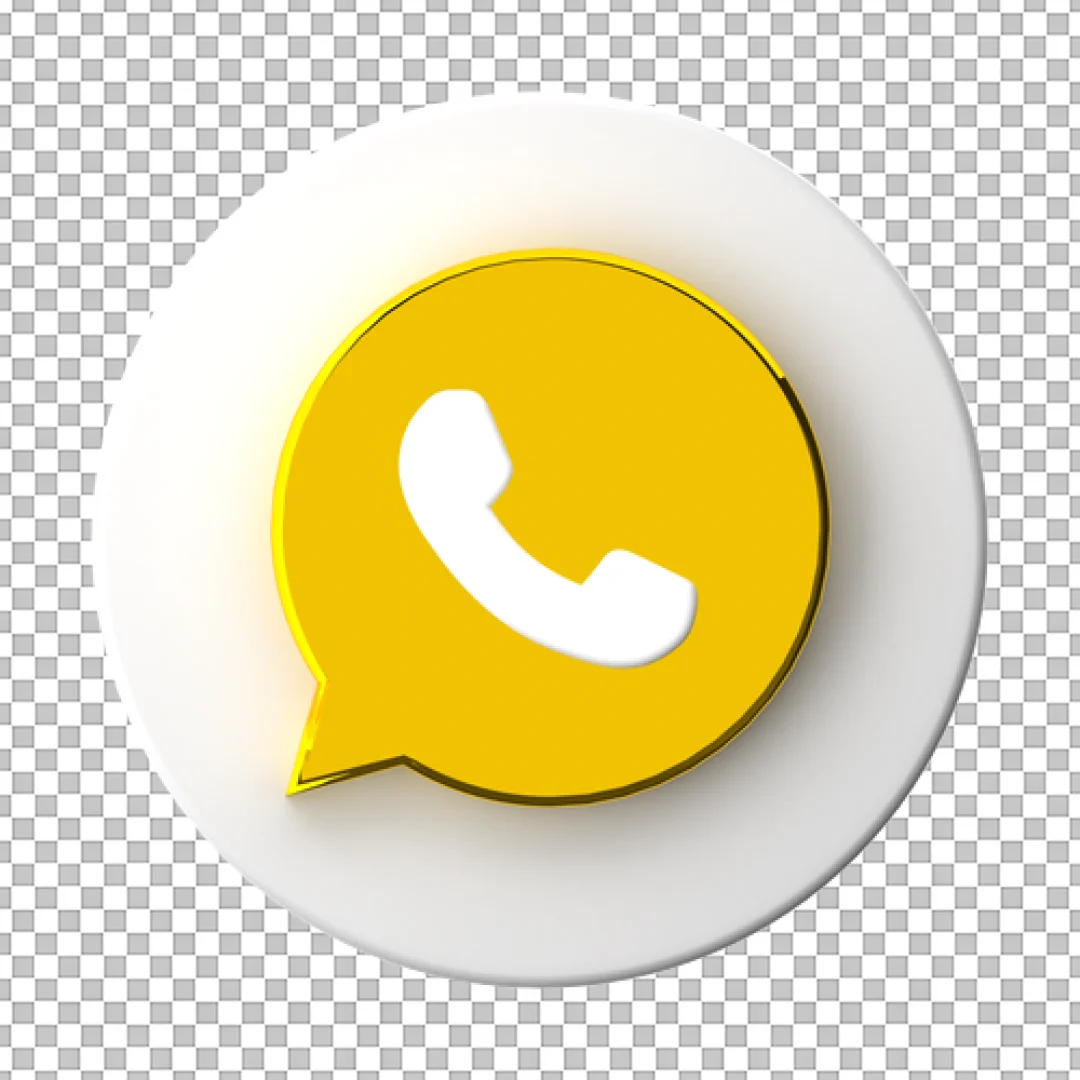 Gold And White WhatsApp Round Icon PNG