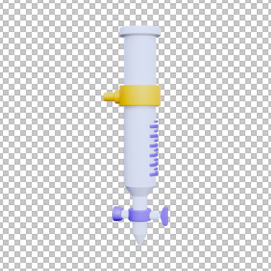 3D Medical Syringe Or Dropper Tool PNG