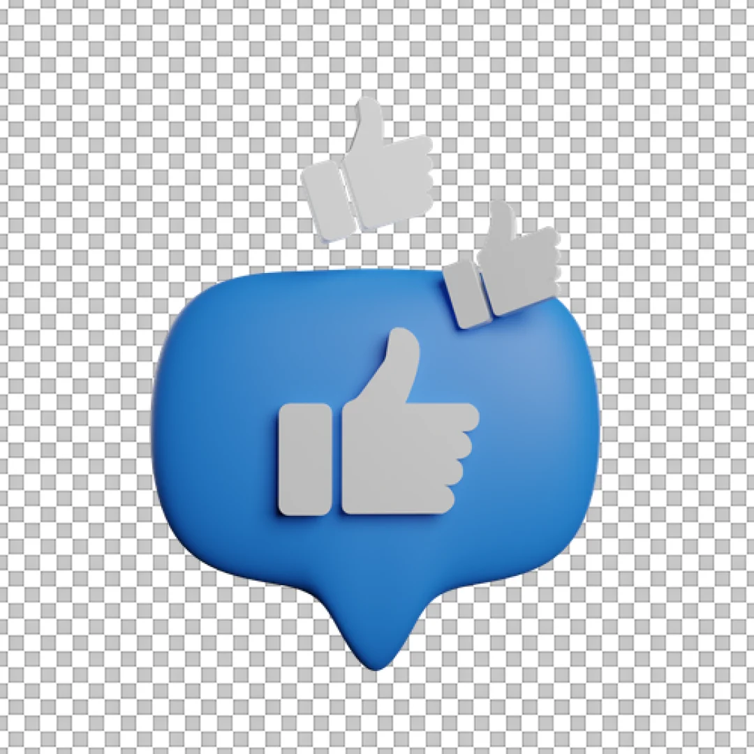Blue Bubble Thumbs Up Group PNG
