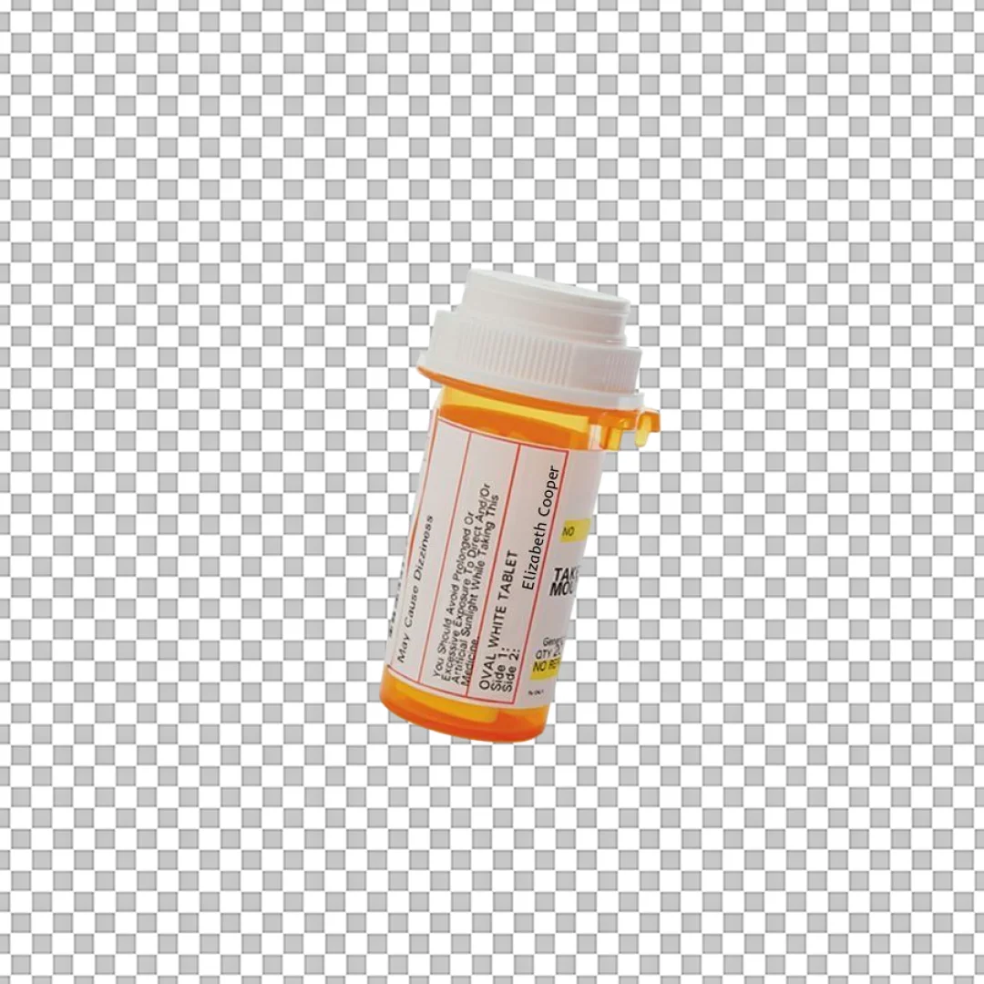 Orange Prescription Pill Bottle Pharmacy Clipart PNG