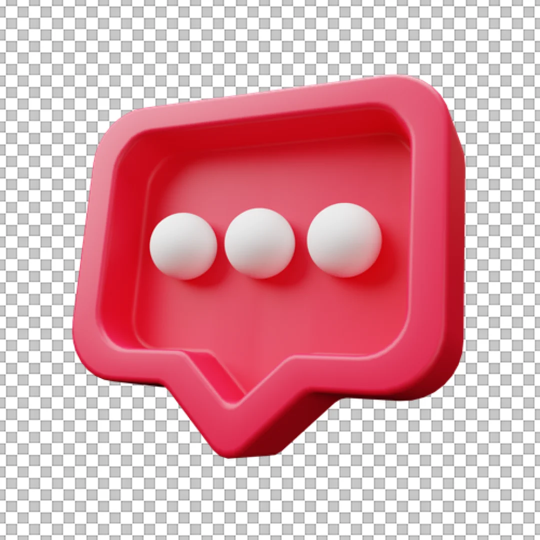 Red Inset Bubble White Dots PNG