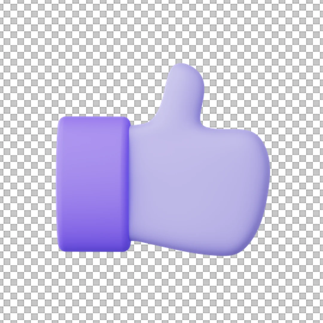 Purple Flat Thumbs Up Icon PNG