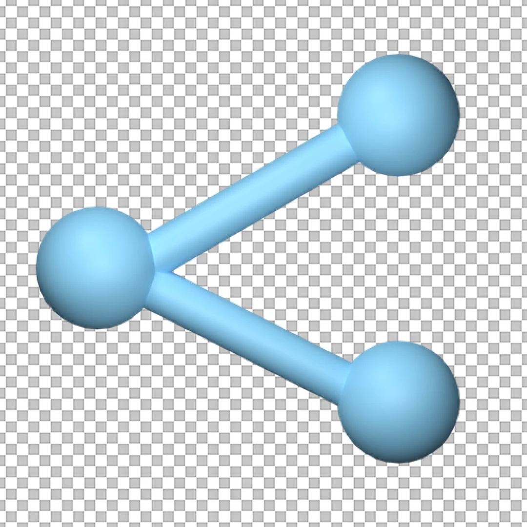 Light Blue 3D Share Network Icon PNG