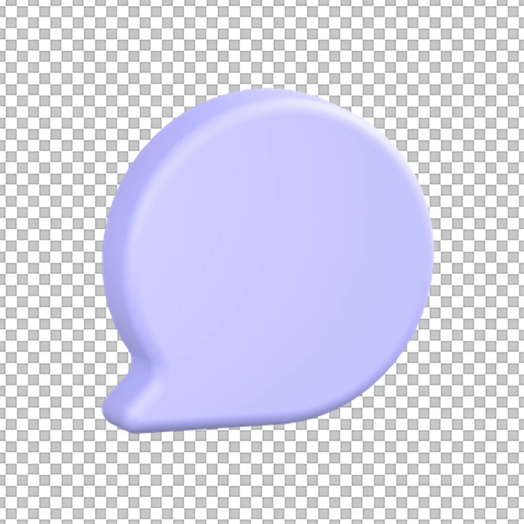 Blank Lavender Round Speech Bubble PNG