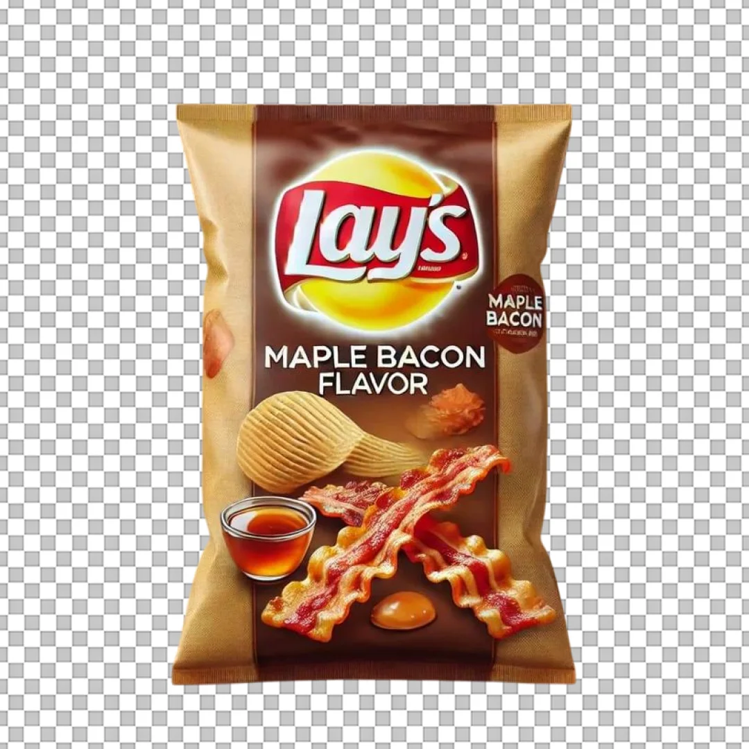 Lays Maple Bacon Potato Chips Bag PNG