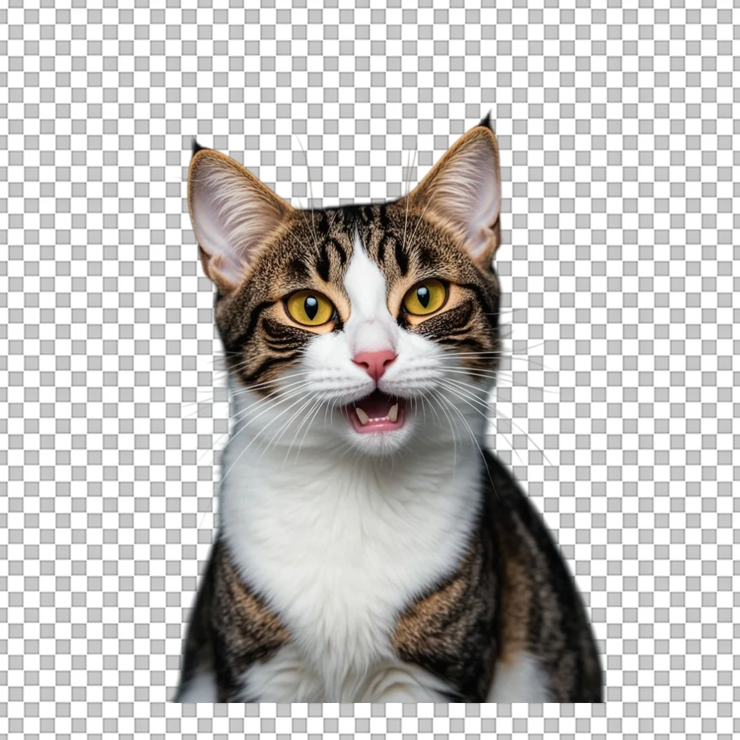 Cat Meowing Mouth Open PNG