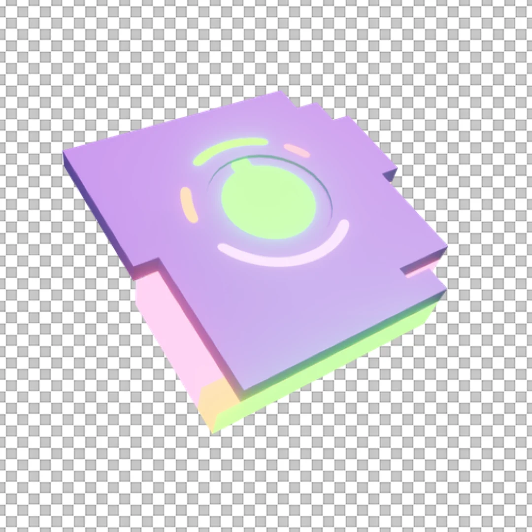Isometric Purple Abstract Tech Icon PNG