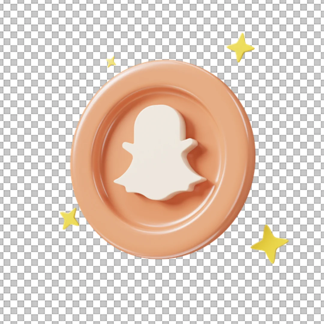 Peach Colored Snapchat Coin Logo Icon PNG