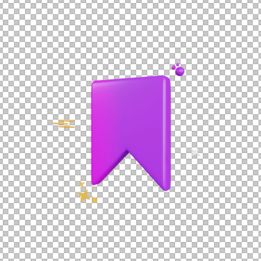 Purple Bookmark Icon With Stars PNG
