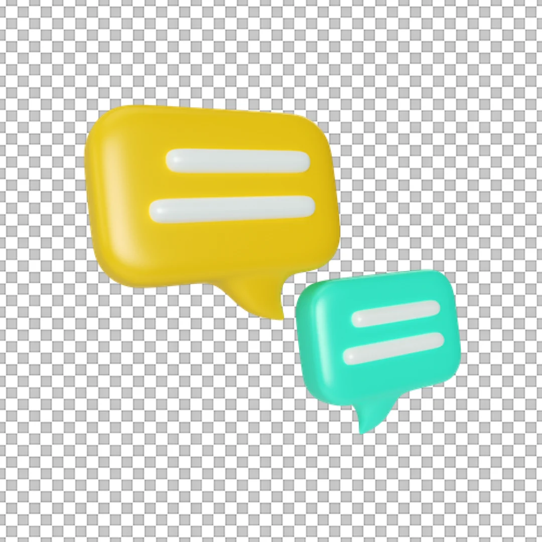 Yellow Green Chat Bubbles Pair PNG