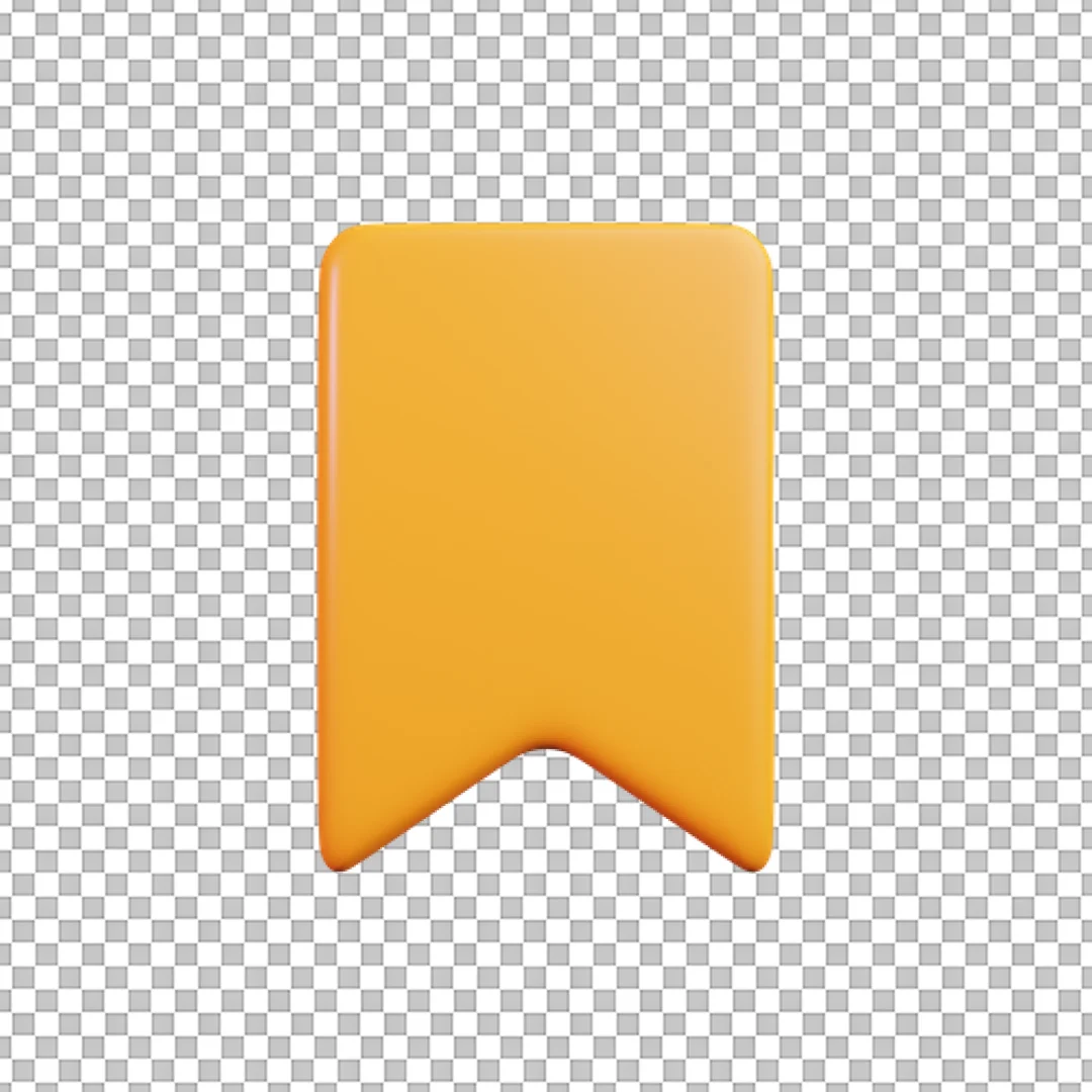 Orange Yellow 3D Bookmark Icon PNG