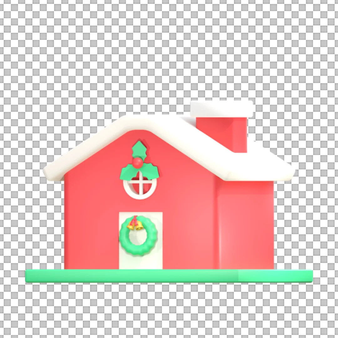 Red Christmas House Icon PNG