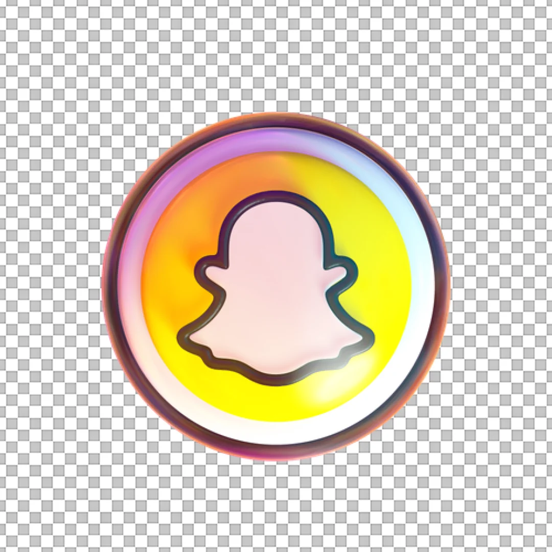 Colorful Gradient Snapchat Round Logo Icon PNG