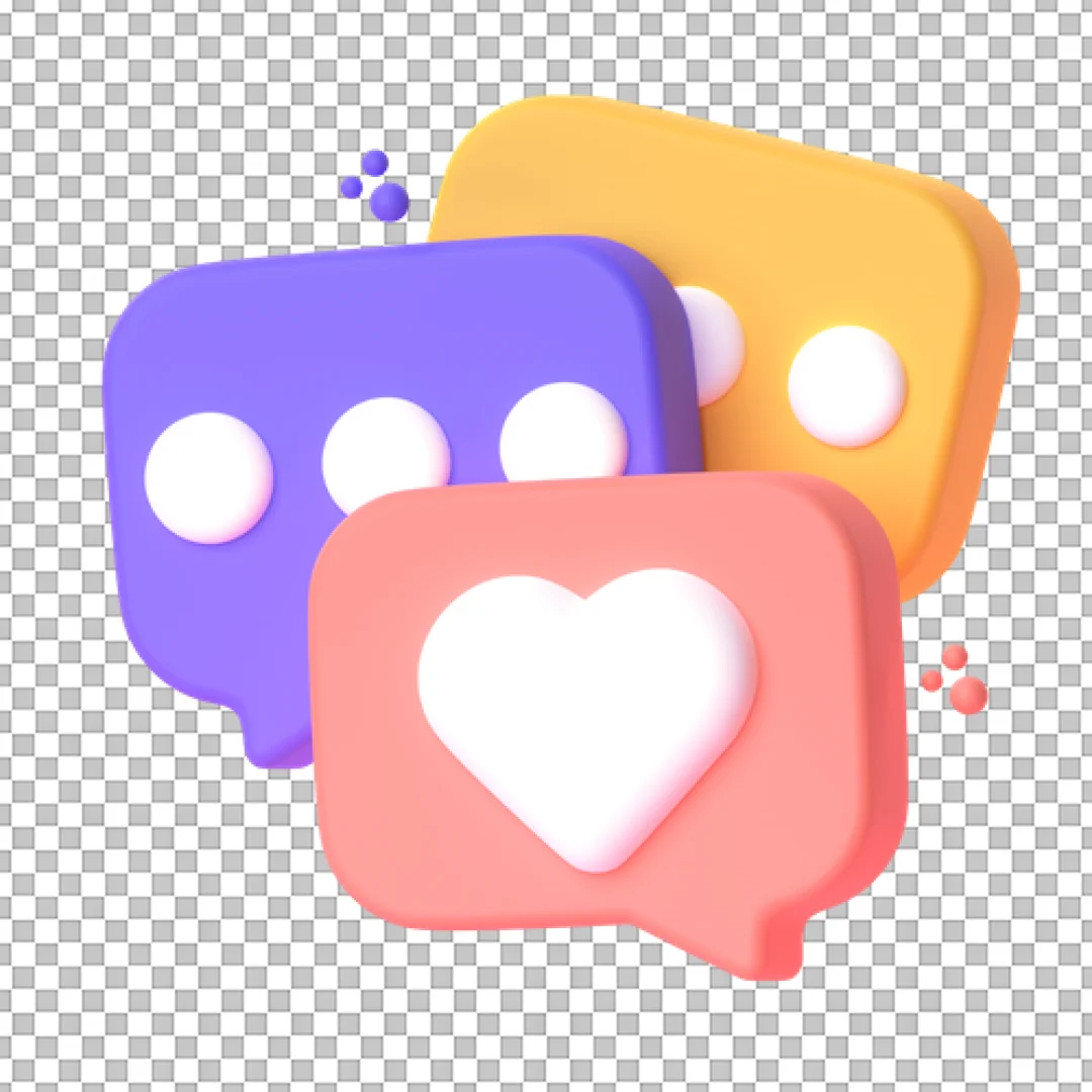 Colorful Social Media Speech Bubbles PNG