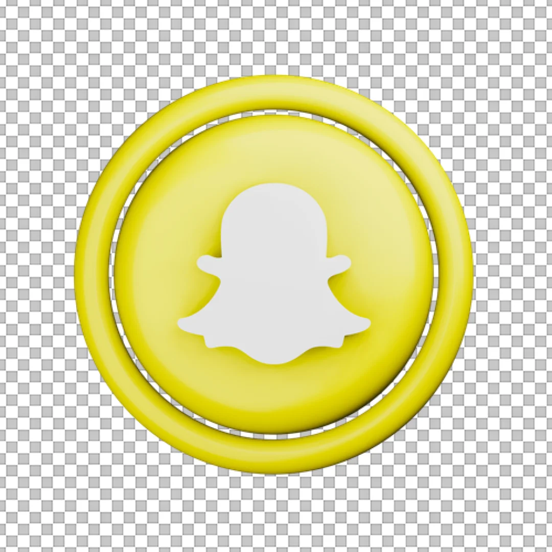 Yellow Round Snapchat Coin Logo Icon PNG