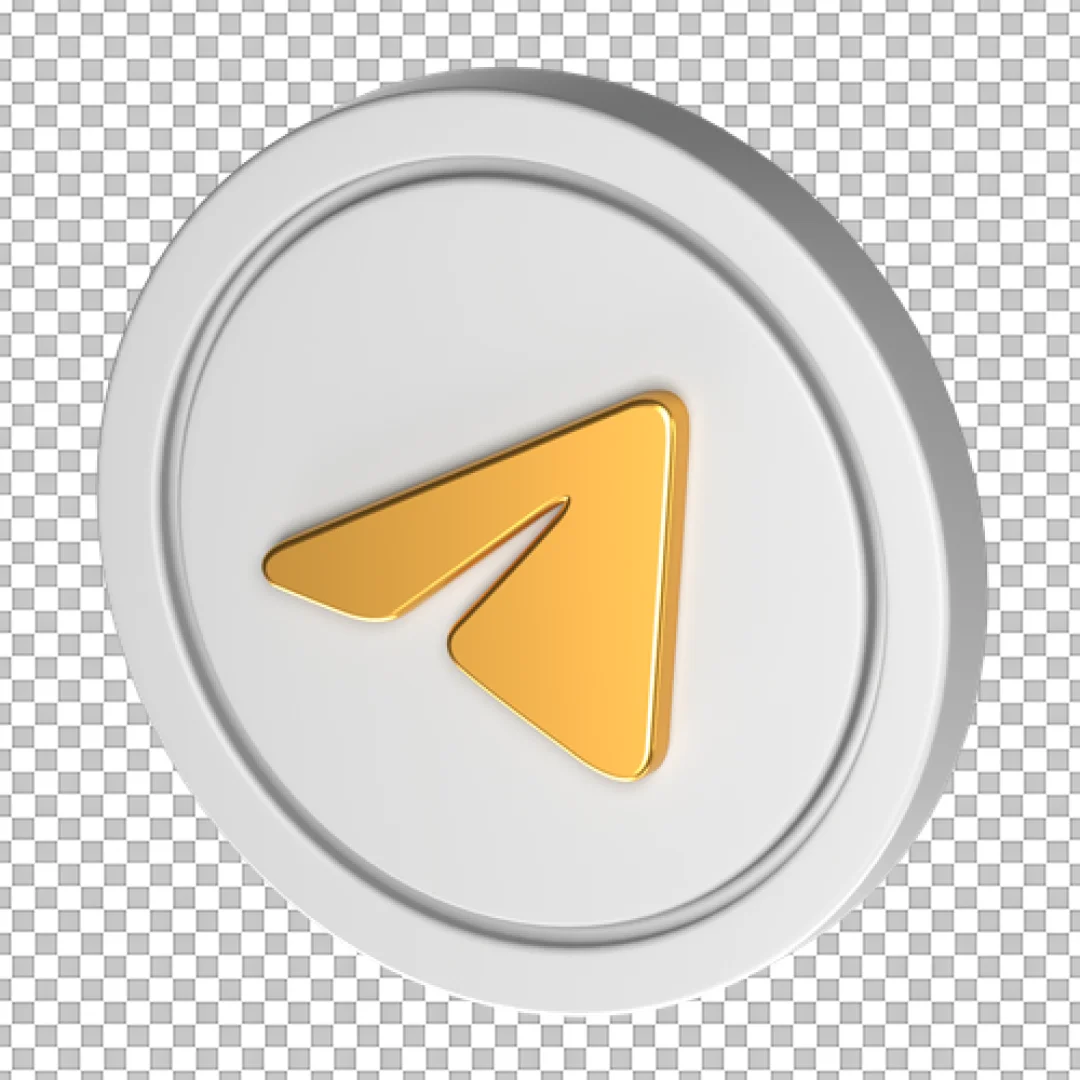 White And Gold Telegram Coin Icon PNG