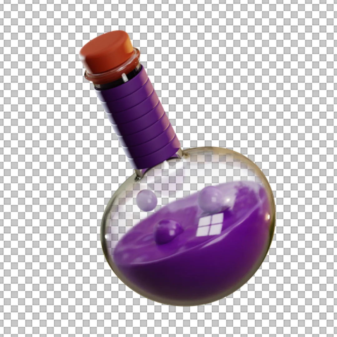 Purple Potion Bottle Round PNG
