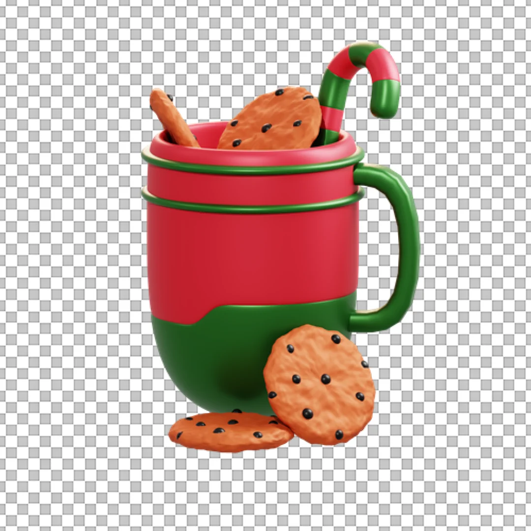Christmas Mug with Cookies PNG