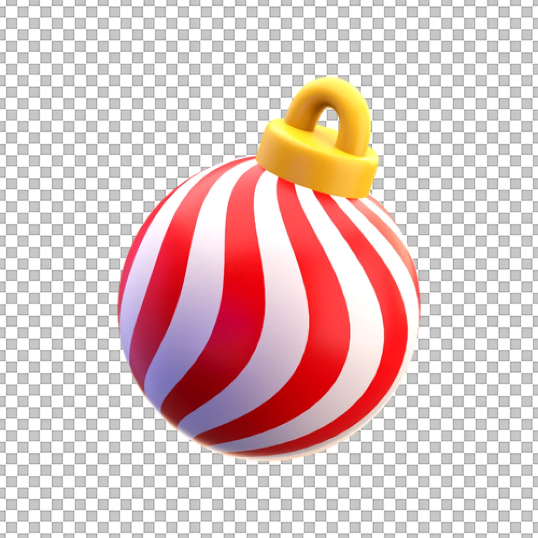 Red Swirl Christmas Ball 3D Icon PNG