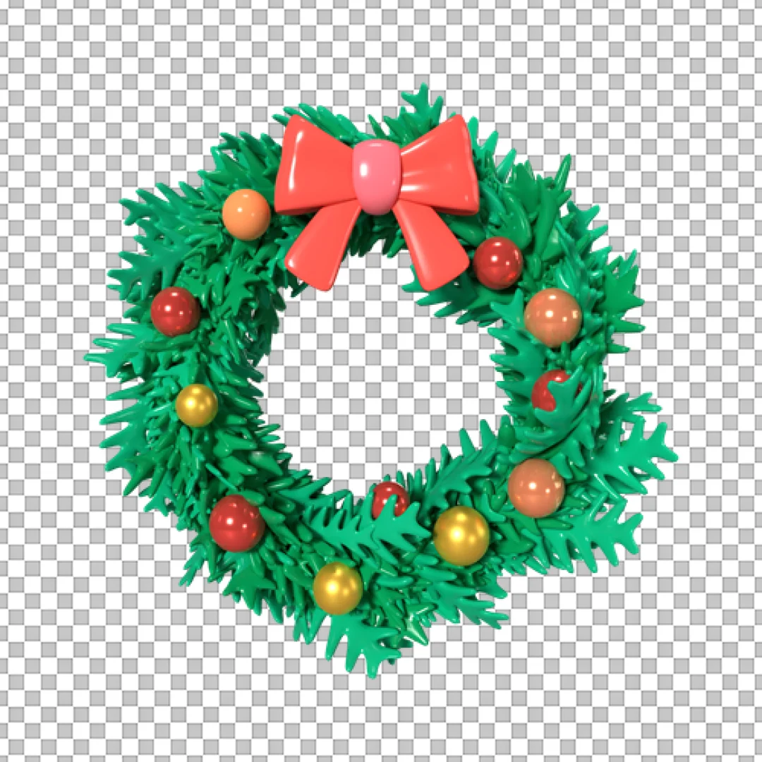 Spiky Green Christmas Wreath PNG