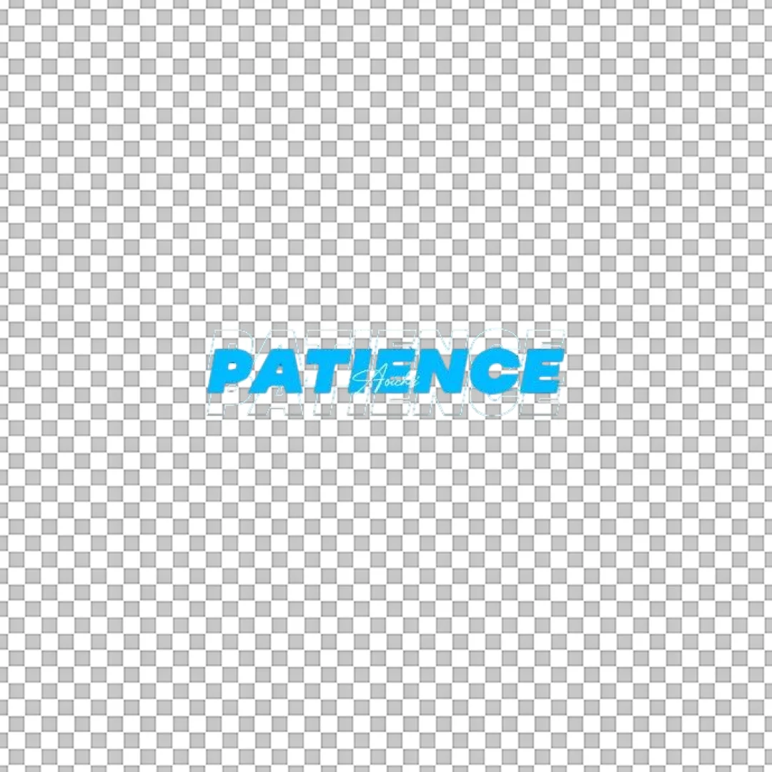 Patience Blue Text Typography Design PNG