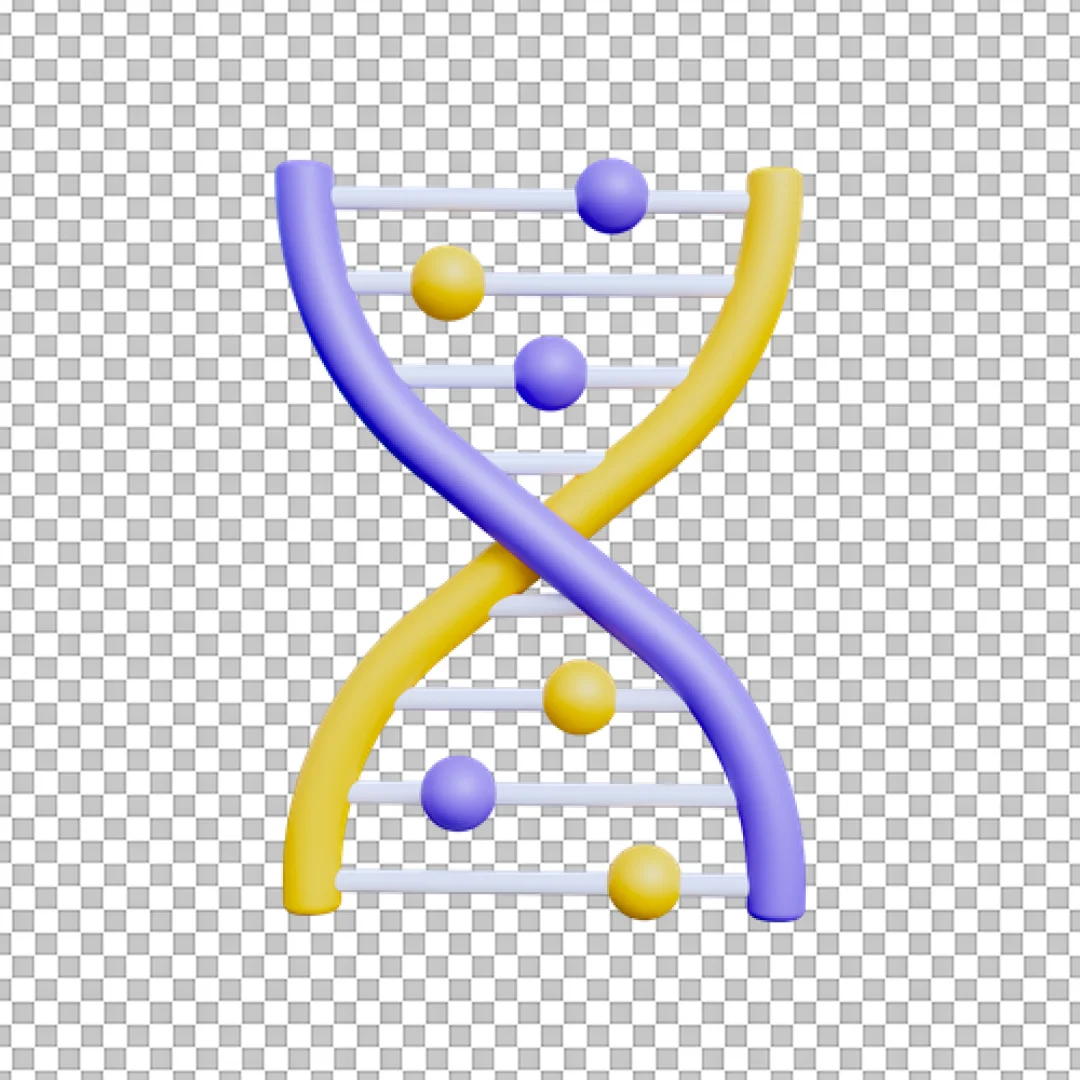 Yellow And Purple 3D DNA Helix PNG
