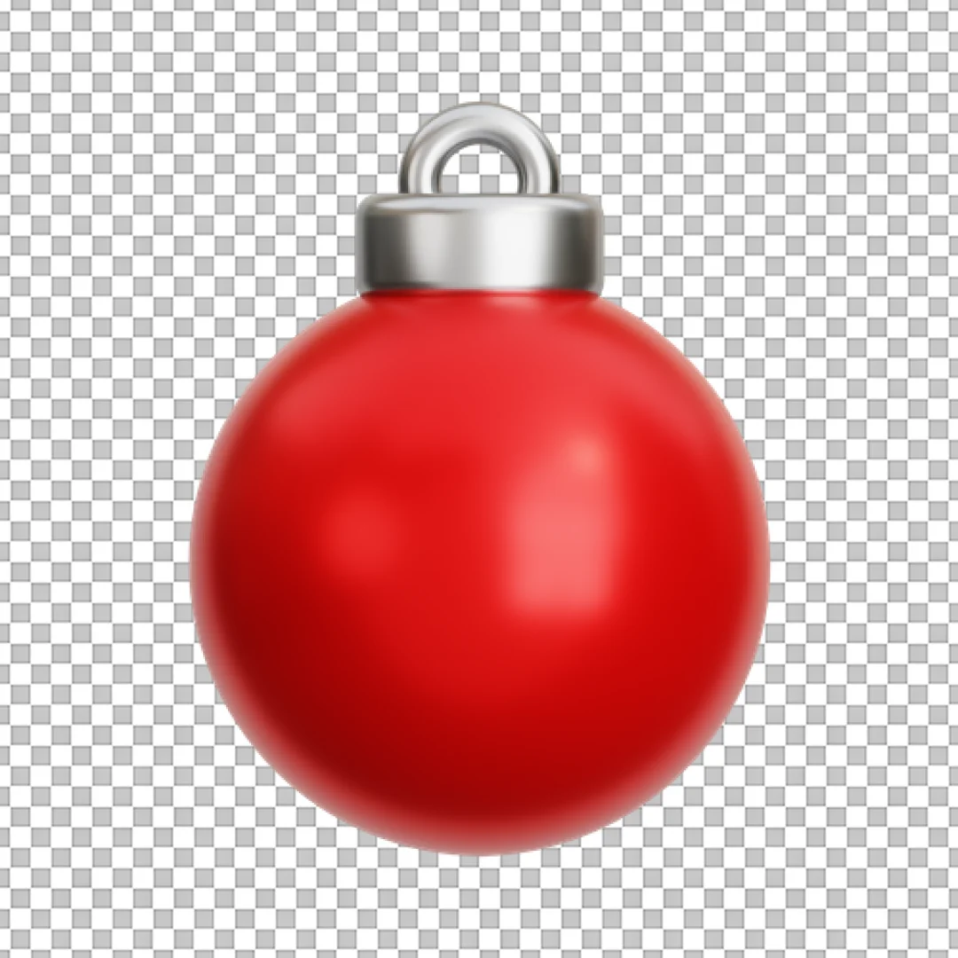 Glossy Red Christmas Bauble PNG