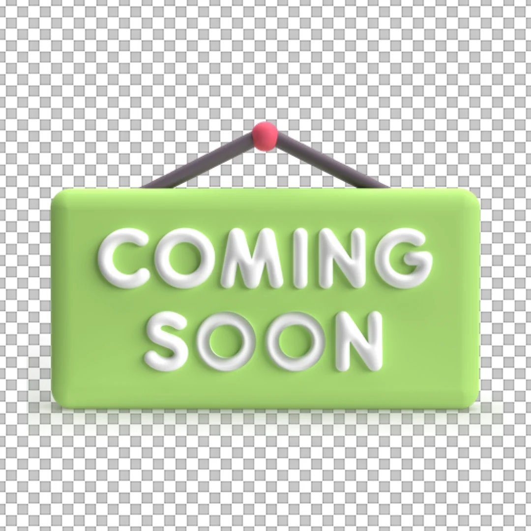 Green Hanging Board Coming Soon PNG