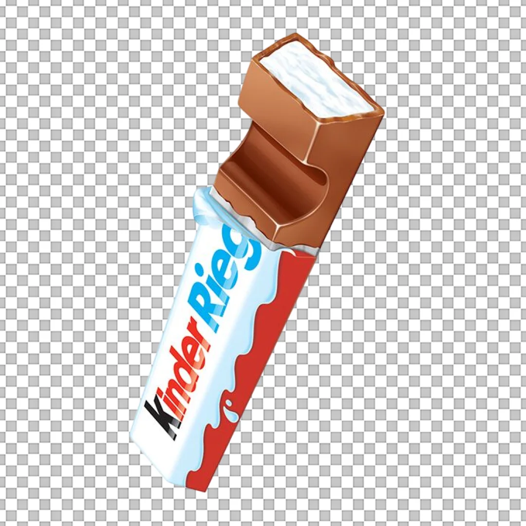 Bitten Kinder Riegel Chocolate Bar PNG