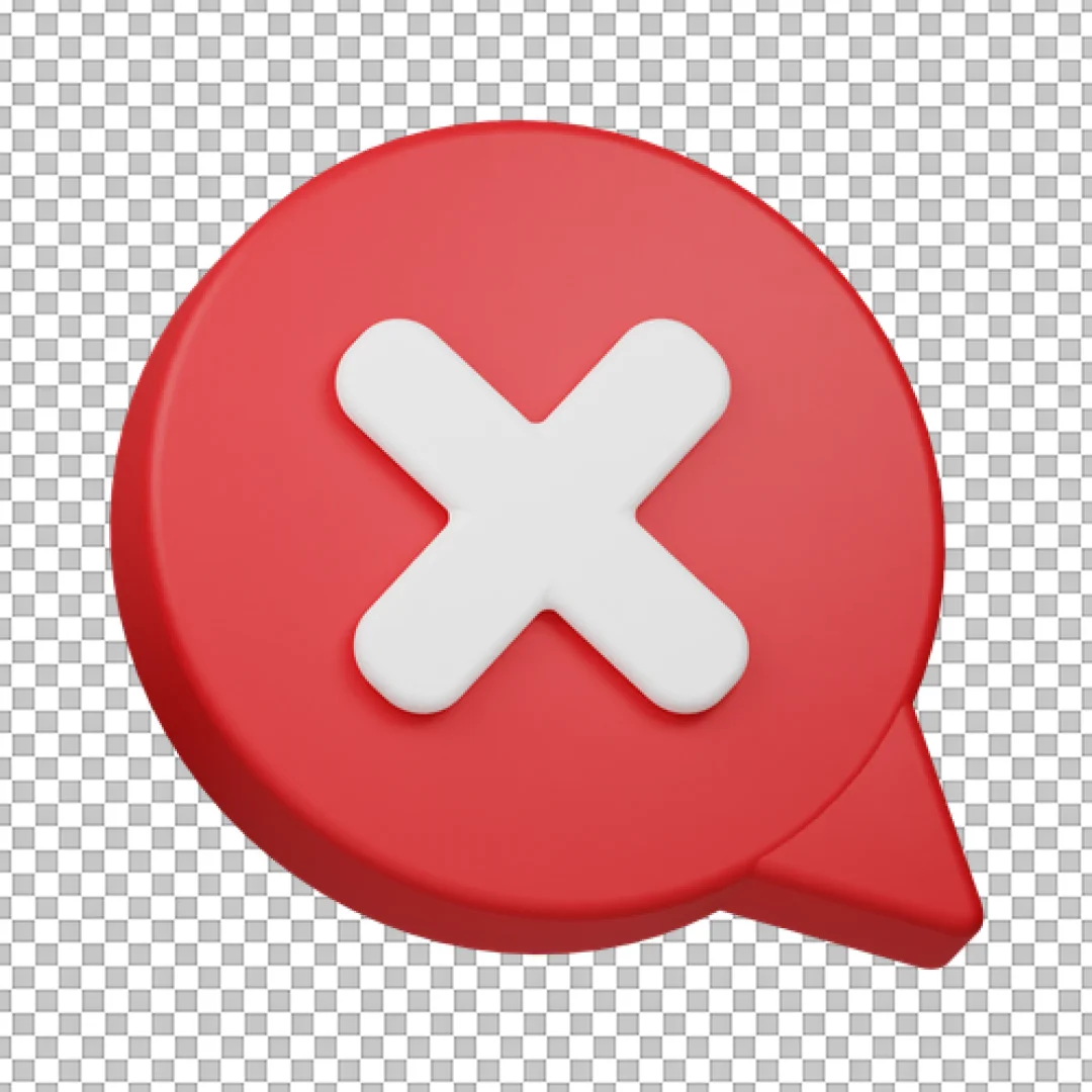 Red Bubble White Cross Icon PNG