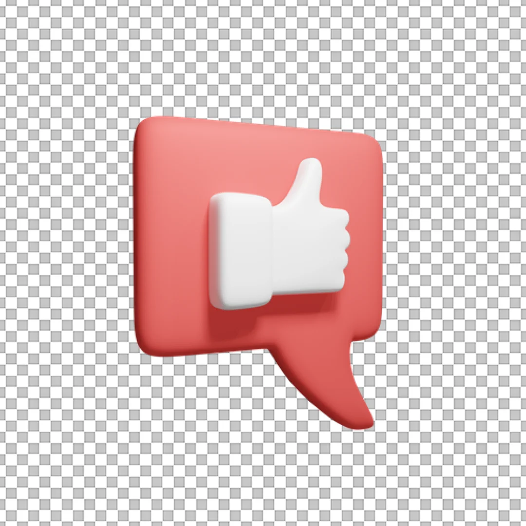Red Bubble White Thumbs Up PNG