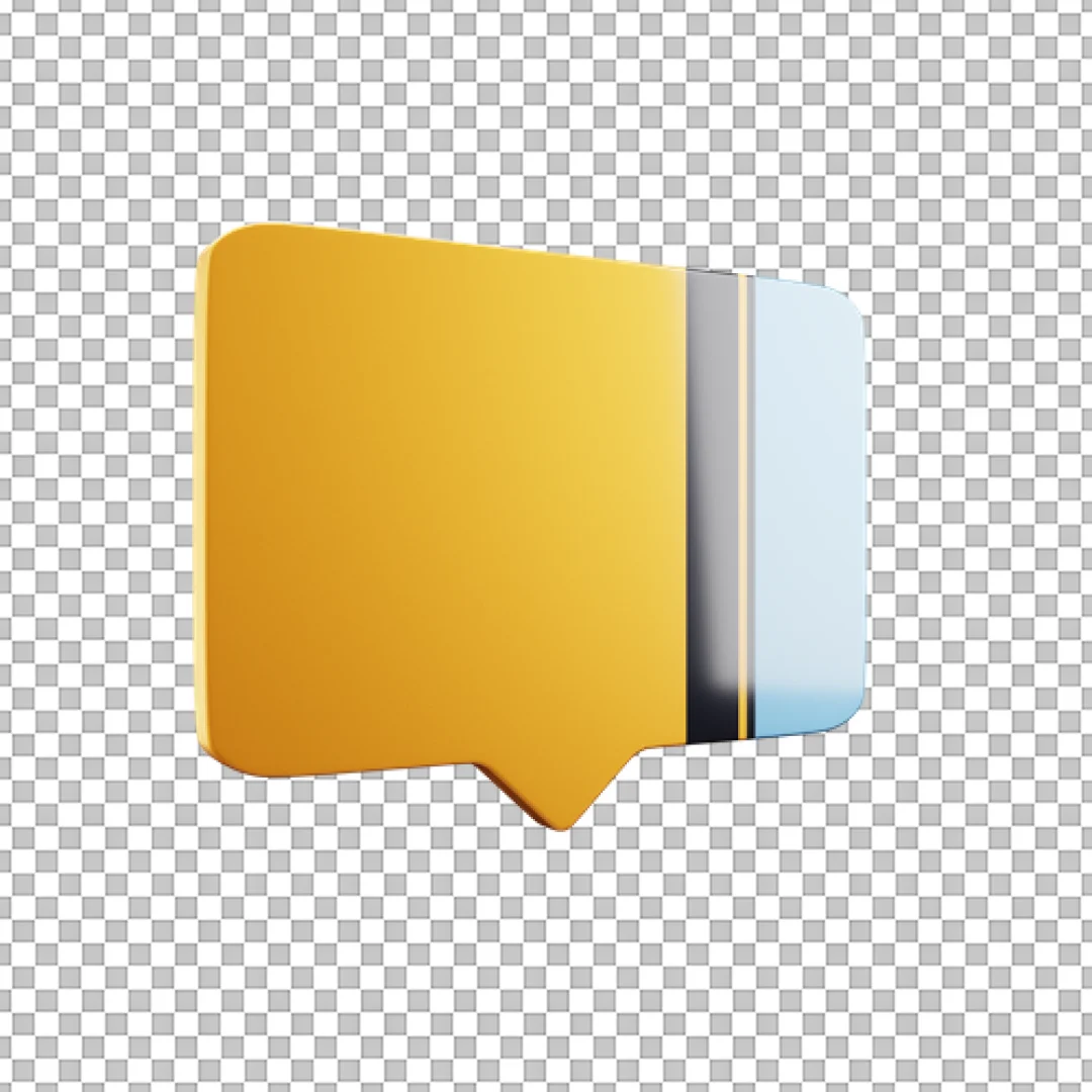 Gold Yellow Rectangle Speech Bubble PNG