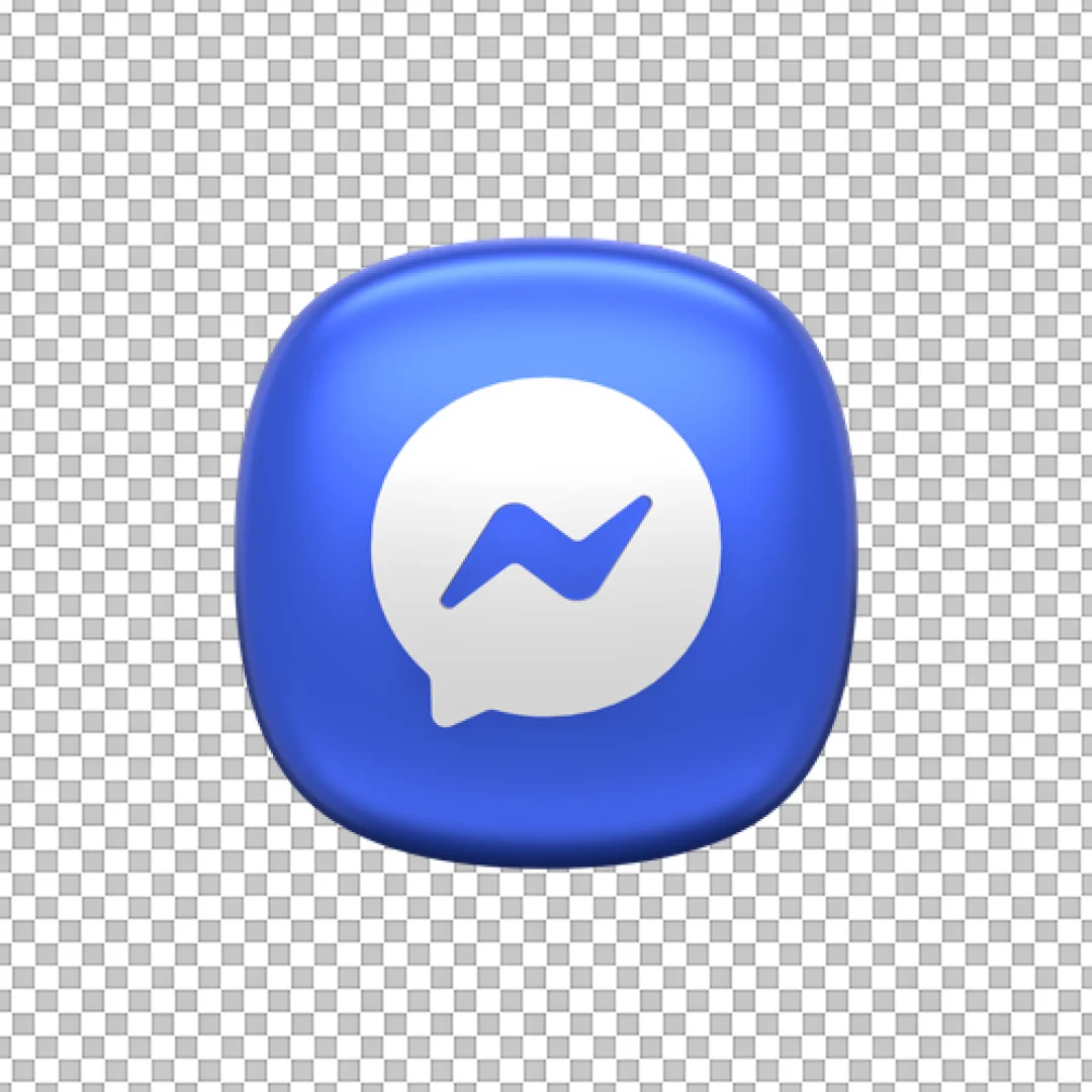 Blue Glossy Circle Messenger Icon PNG