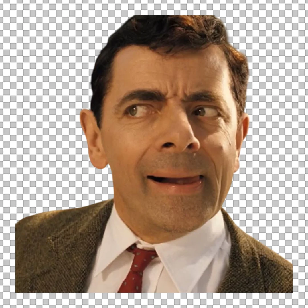 Mr Bean Sly Look Funny Face Clipart PNG