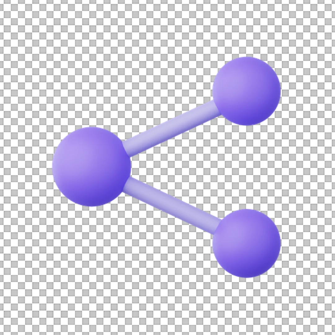 Purple 3D Simple Share Icon PNG