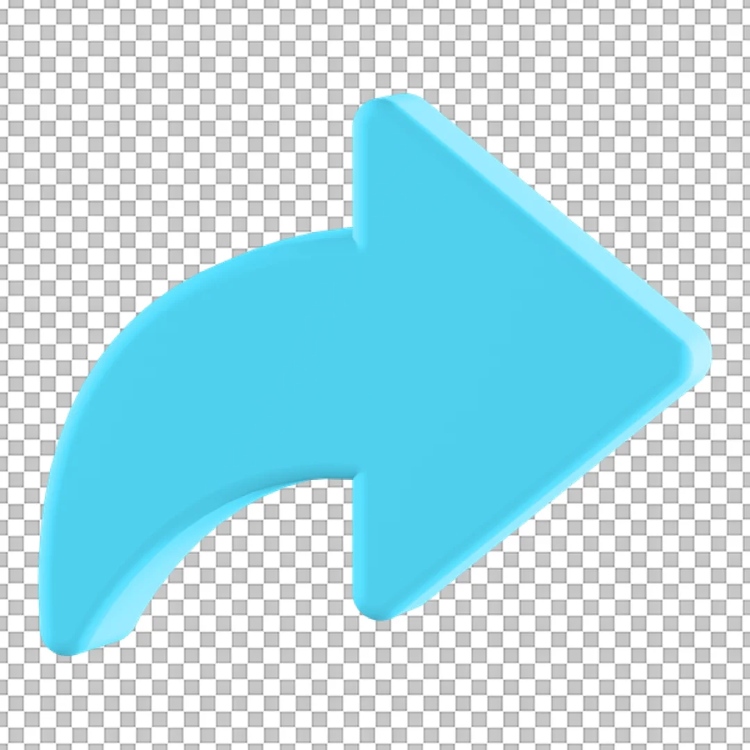 Blue Curved 3D Share Arrow PNG