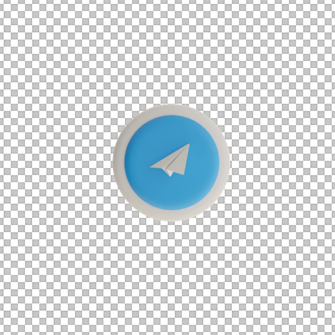 Blue And White Round Telegram Icon PNG