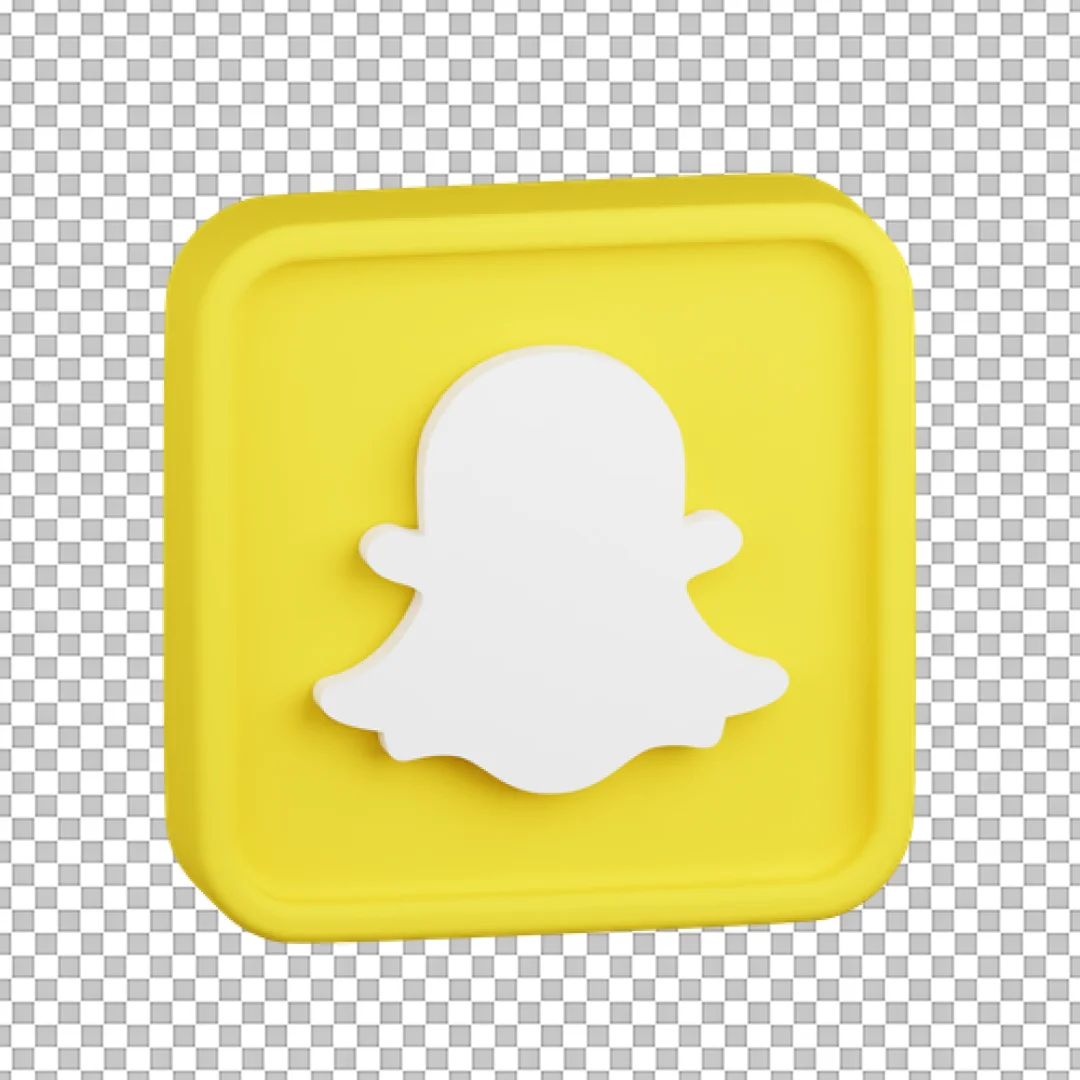 Yellow Matte Snapchat Square Logo Icon PNG