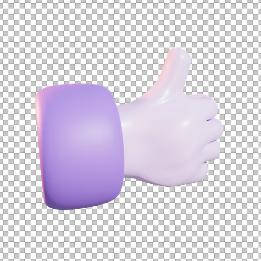 Lavender Purple Thumbs Up Hand PNG