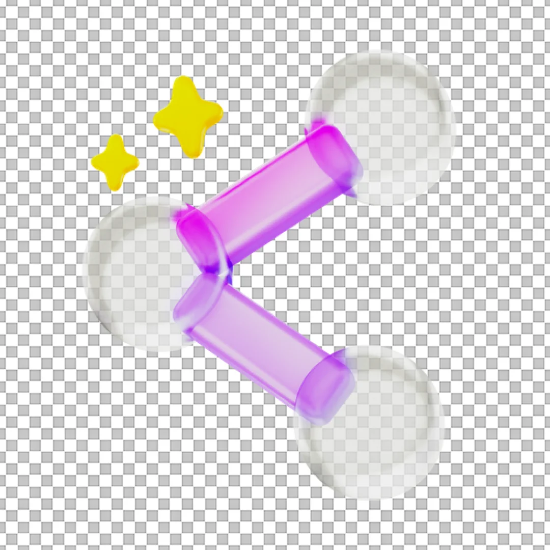 Glassy Pink And White Share Icon PNG
