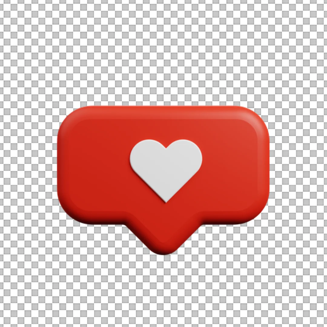 Matte Red Heart Notification Icon PNG