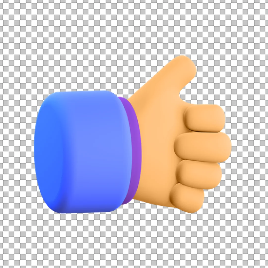 Blue Purple Sleeve Thumbs Up PNG