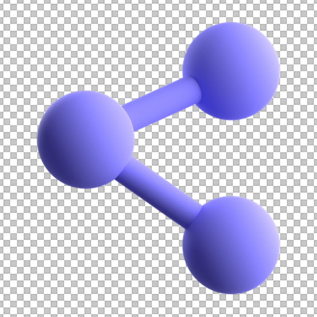 Purple 3D Molecular Network Icon PNG