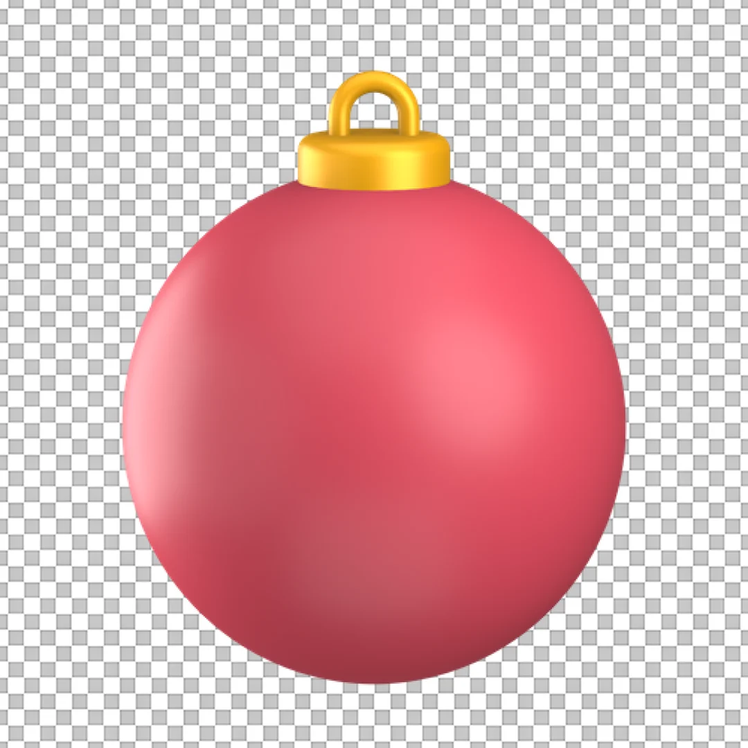 Pink Matte Christmas Bauble PNG